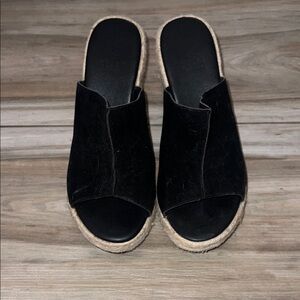 BEAST FASHION Black Espadrille Mules
